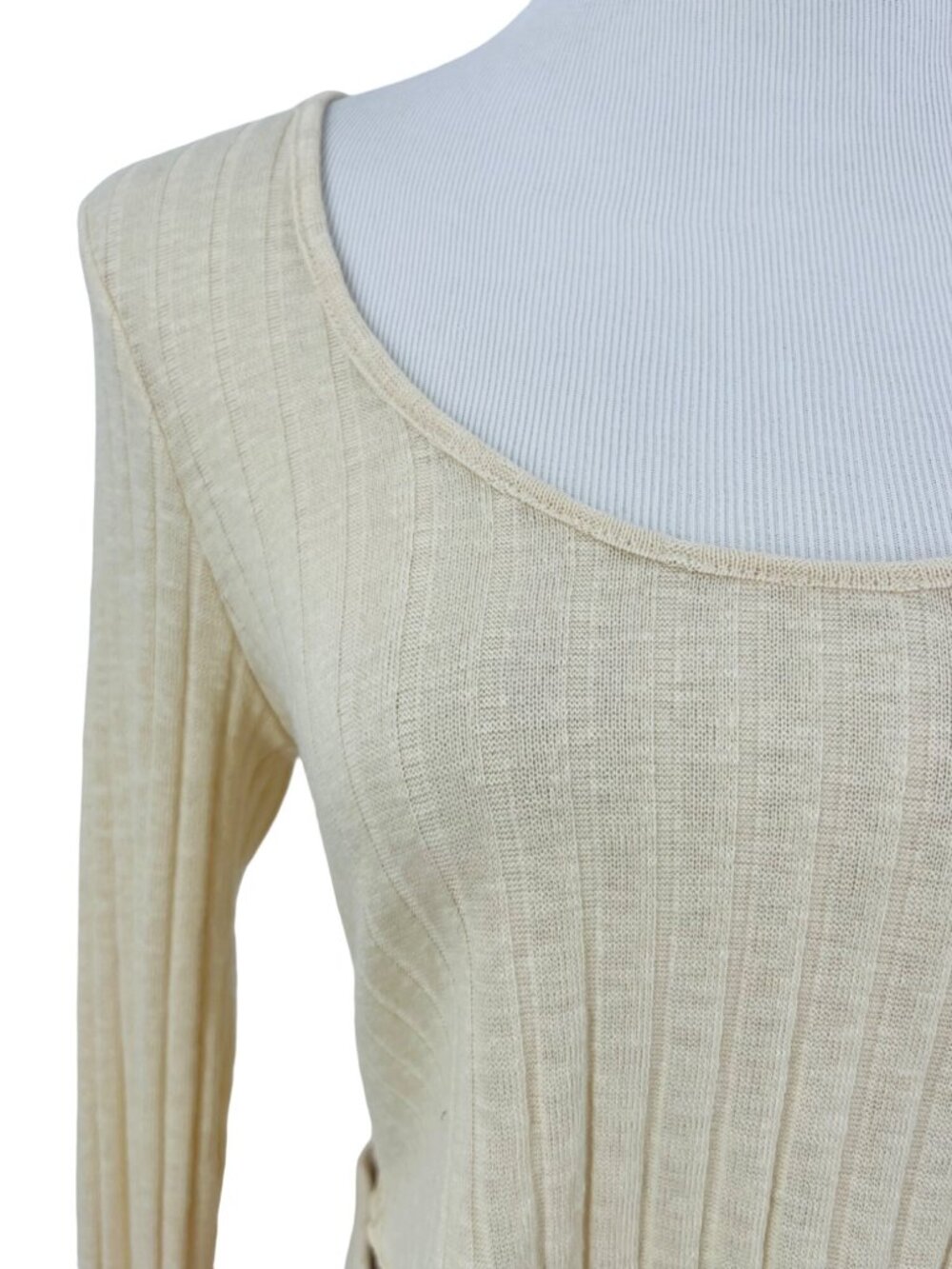 NWOT Free People Beige Soft Ribbed Knit Top & Maxi Skirt 2 Piece Set L Boho - Picture 3 of 13